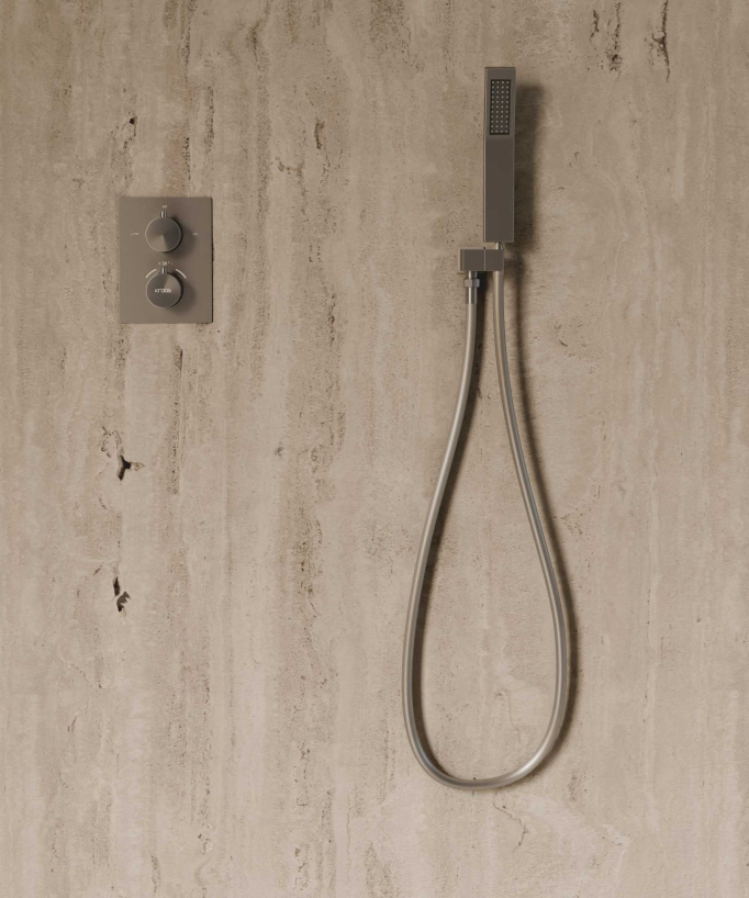 Ceiling-Concealed Thermostatic Shower System - Gunmetal