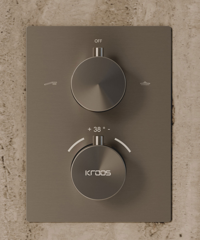 Ceiling-Concealed Thermostatic Shower System - Gunmetal