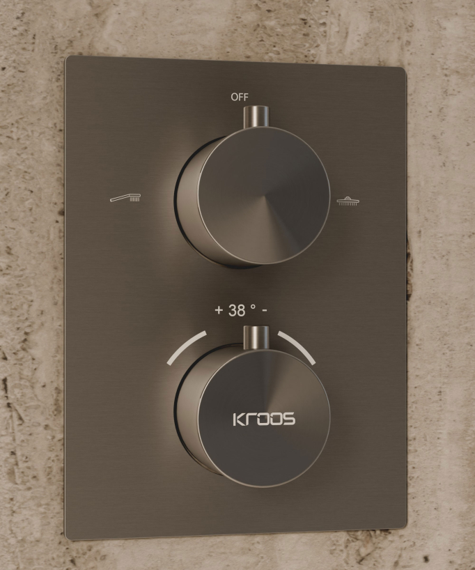 Ceiling-Concealed Thermostatic Shower System - Gunmetal