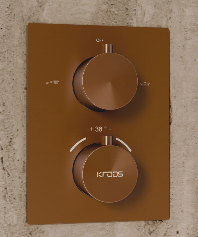 Ceiling-Concealed Thermostatic Shower System - Brushed Rose Gold