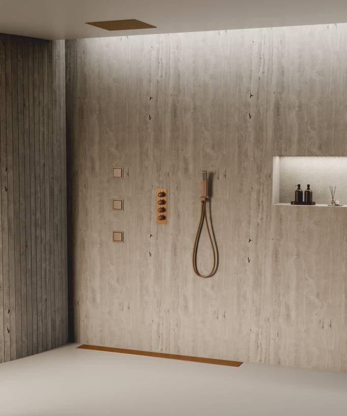 500 mm Thermostatic Ceiling-Concealed Shower Sky with 3 Body Jets - Sirius