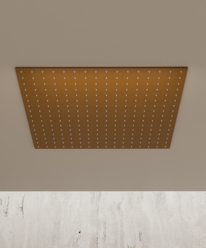 500 mm Thermostatic Ceiling-Concealed Shower Sky with 3 Body Jets - Brushed Rose Gold - Sirius