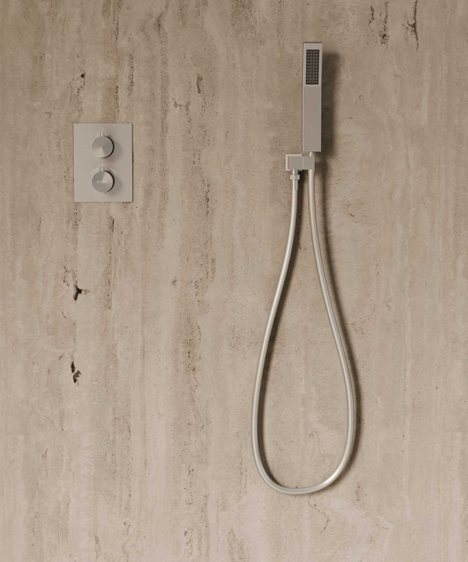 Ceiling-Concealed Thermostatic Shower System - Brushed Nickel