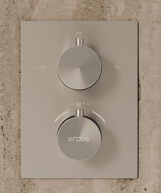 Ceiling-Concealed Thermostatic Shower System - Brushed Nickel
