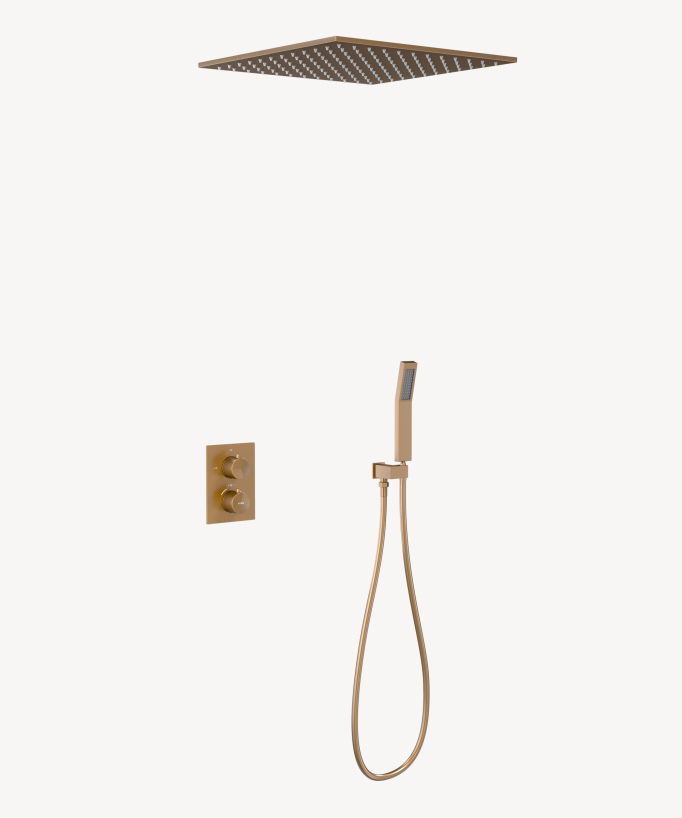 Ceiling Mounted Concealed Thermostatic Shower System Rose Gold - Sirius