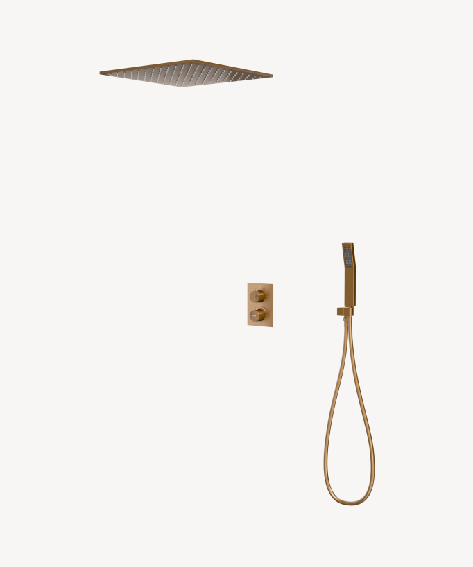 Ceiling Mounted Concealed Thermostatic Shower System Rose Gold - Sirius