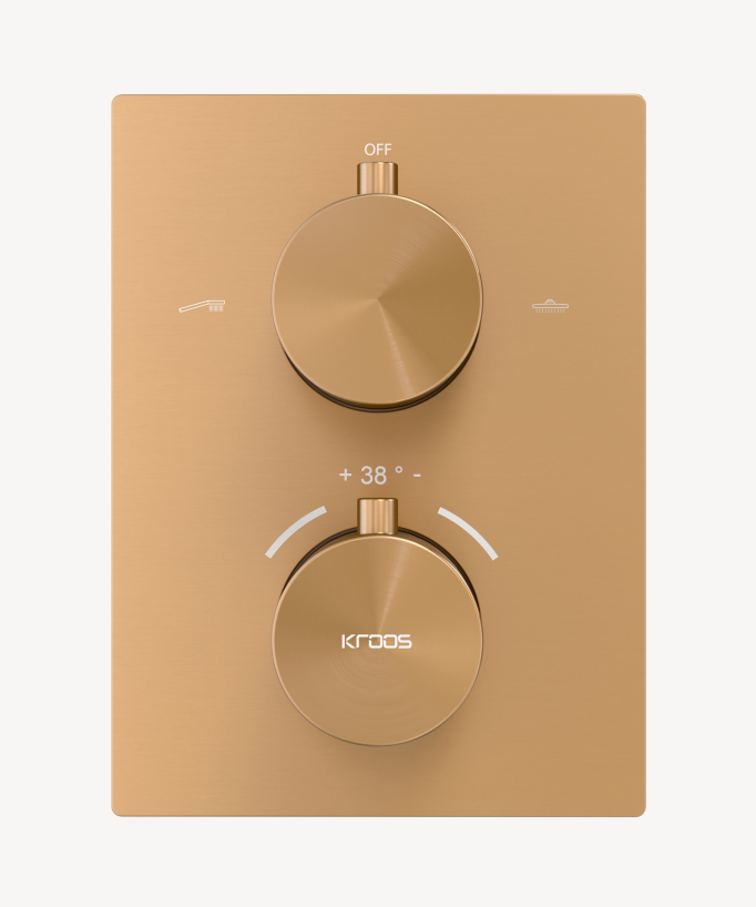 Ceiling Mounted Concealed Thermostatic Shower System Rose Gold - Sirius
