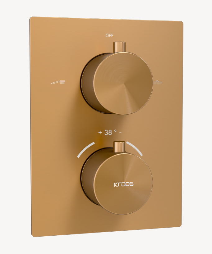 Ceiling Mounted Concealed Thermostatic Shower System Rose Gold - Sirius