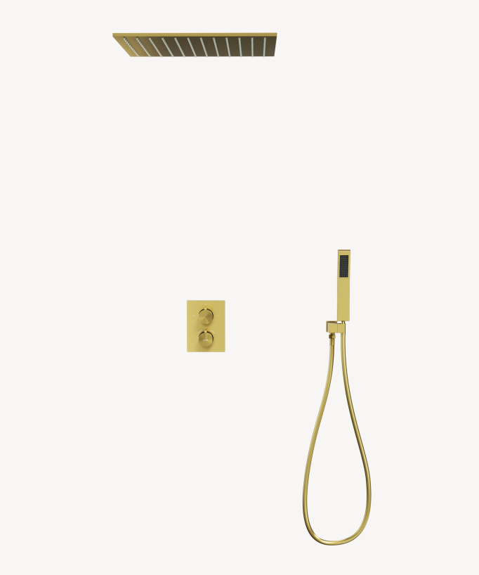 Ceiling Mounted Concealed Thermostatic Shower System Gold - Sirius