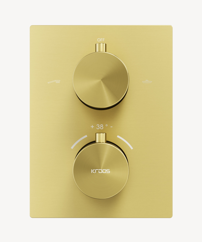 Ceiling Mounted Concealed Thermostatic Shower System Gold - Sirius