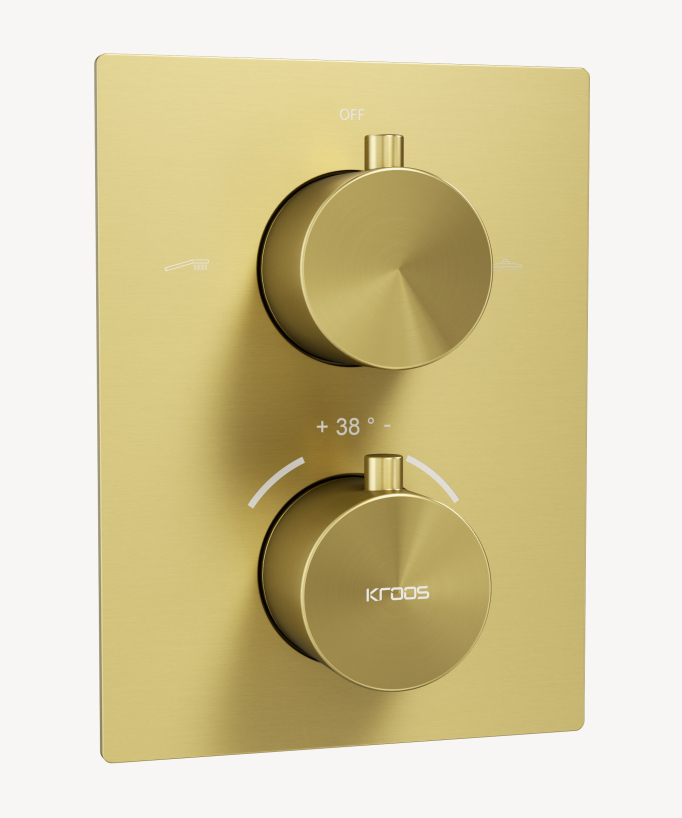 Ceiling Mounted Concealed Thermostatic Shower System Gold - Sirius