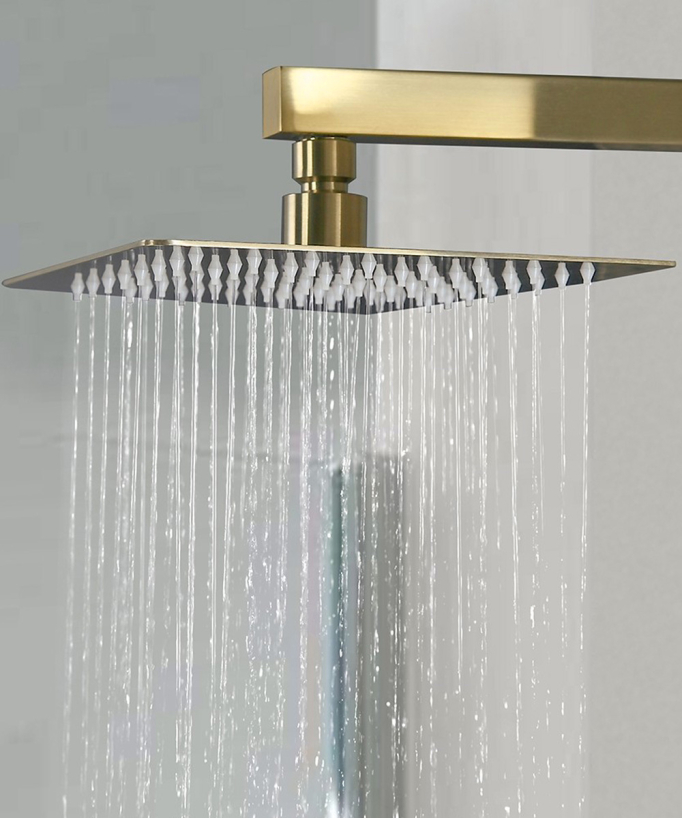 Sirius Concealed Mixer Shower with 3 Handles - Brushed Gold