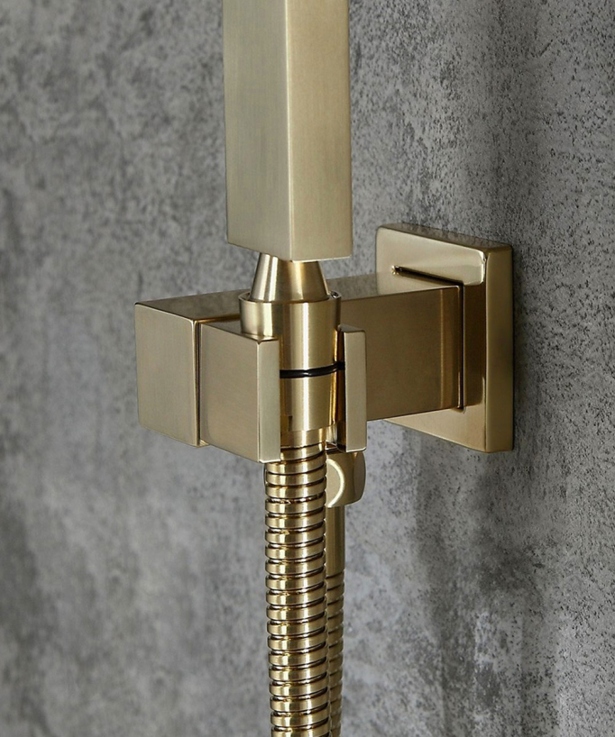 Sirius Concealed Mixer Shower with 3 Handles - Brushed Gold