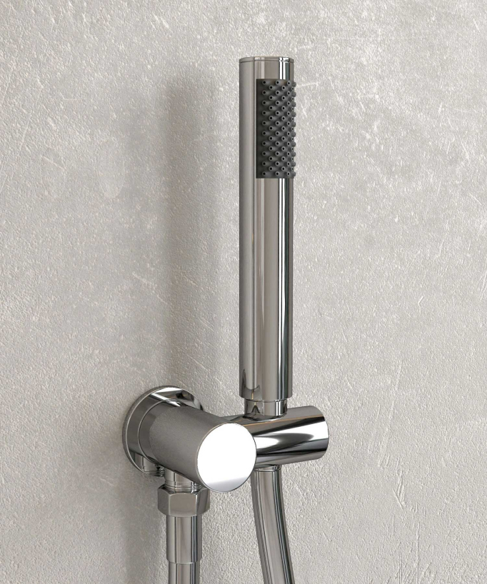Thermostatic Concealed Shower Column with Anti-Limescale Rain Head - Chrome - Corbeau