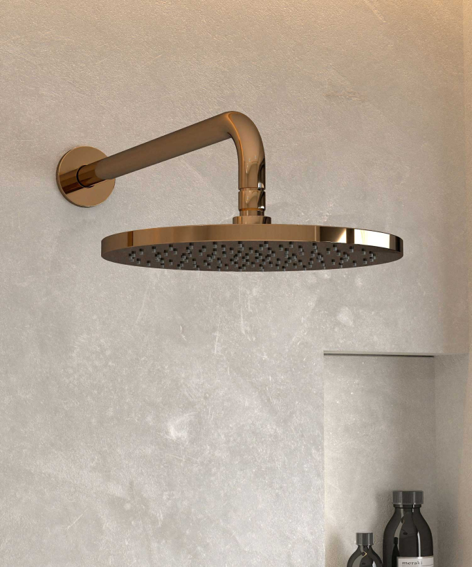 Thermostatic Concealed Shower Column with Anti-Limescale Rain Head - Rose Gold - Corbeau