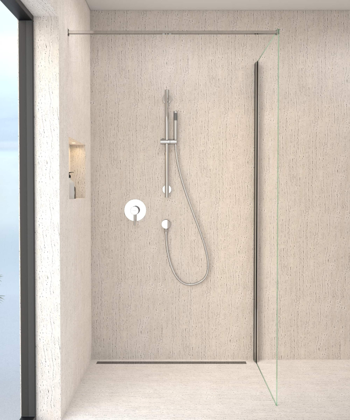 Concealed Shower Mixer with Rail and Hand Shower Set - Chrome - Corbeau