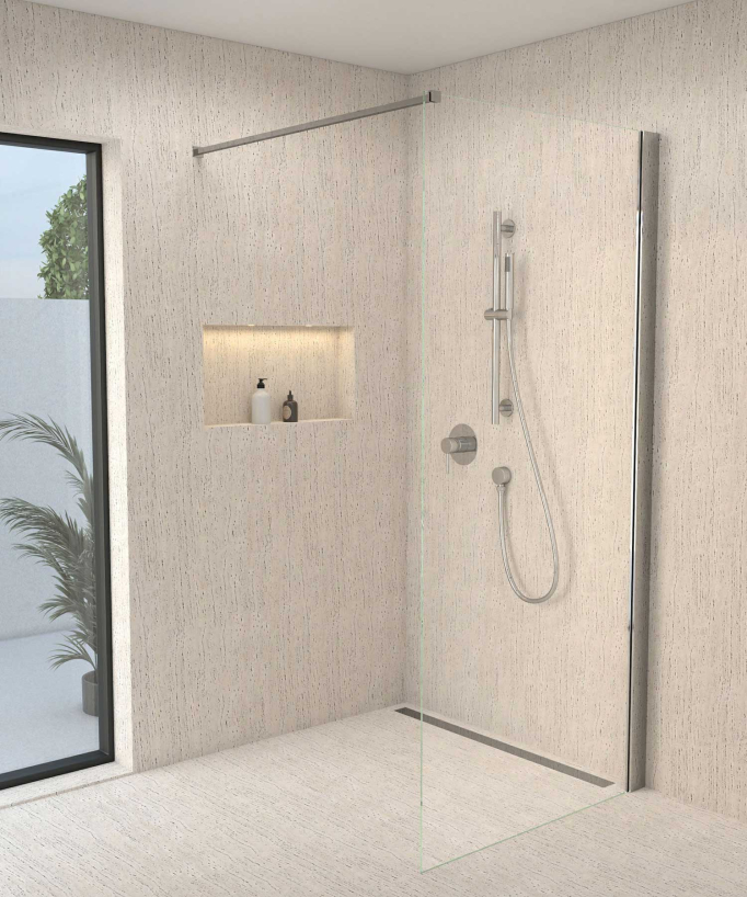 Concealed Shower Mixer with Rail and Hand Shower Set - Chrome - Corbeau