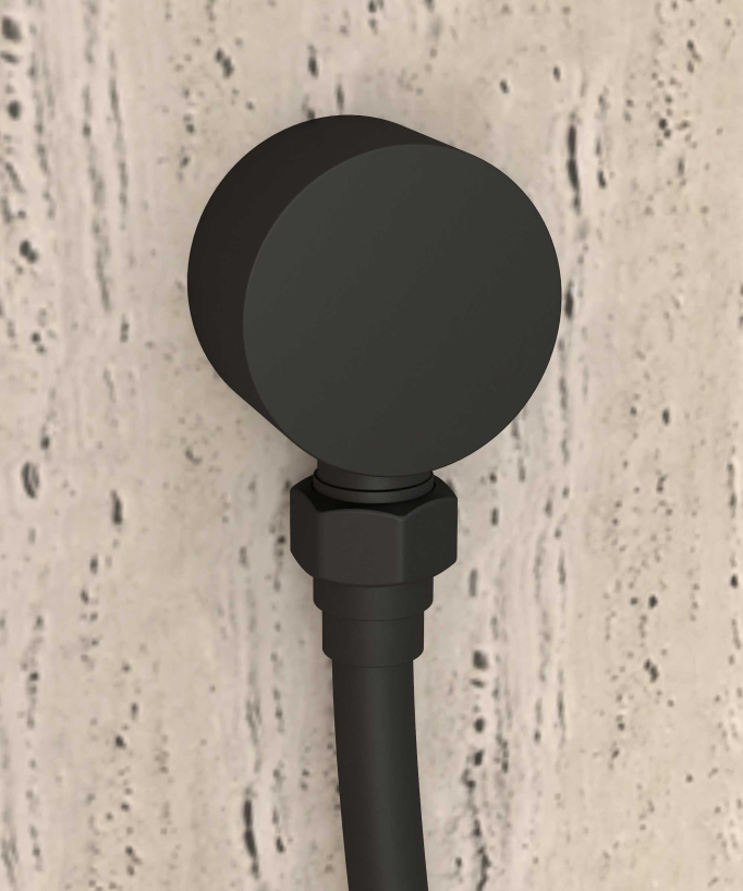 Concealed Shower Mixer with Rail and Hand Shower Set - Black - Corbeau