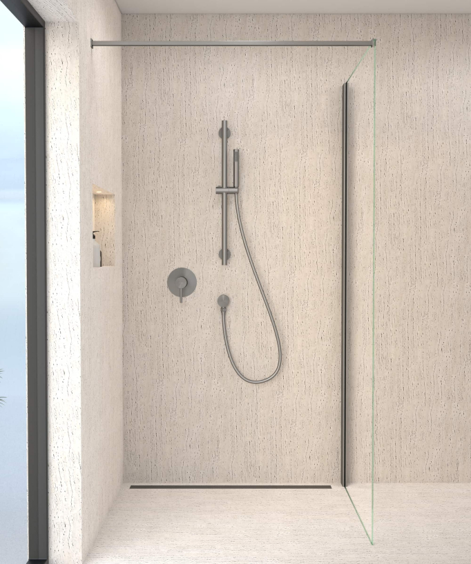 Concealed Shower Mixer with Rail and Hand Shower Set - Gunmetal - Corbeau