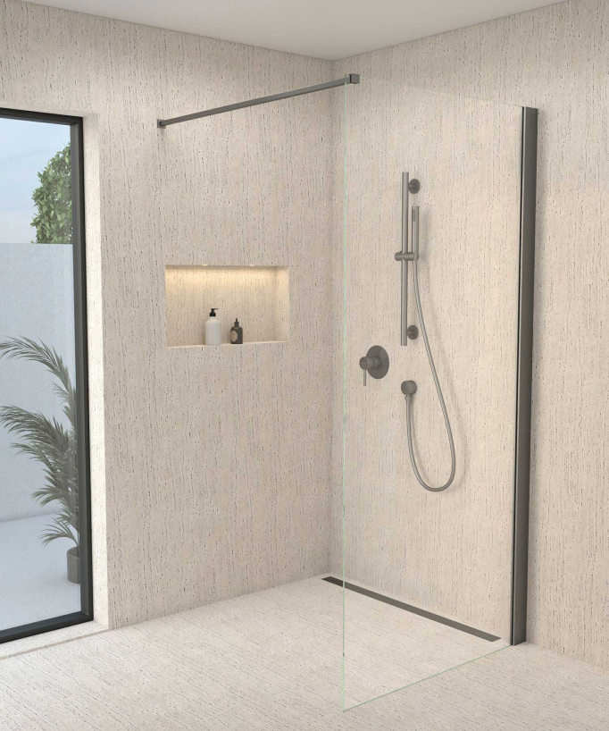 Concealed Shower Mixer with Rail and Hand Shower Set - Gunmetal - Corbeau