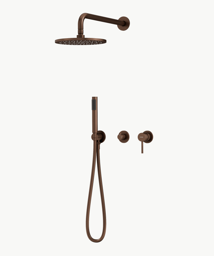 3-Hole Concealed Shower Column - Brushed Rose Gold - Corbeau