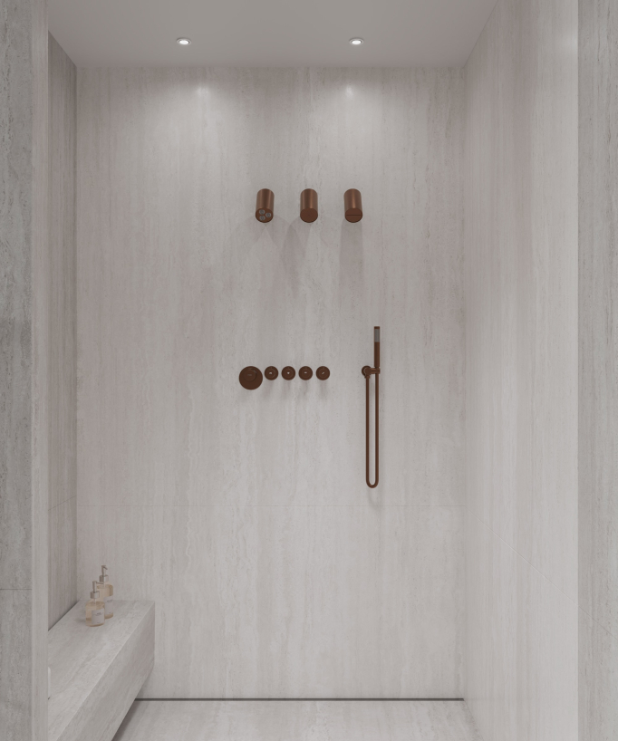 Concealed Thermostatic Multi-Spray Pack with Adjustable Heads Brushed Rose Gold - Corbeau
