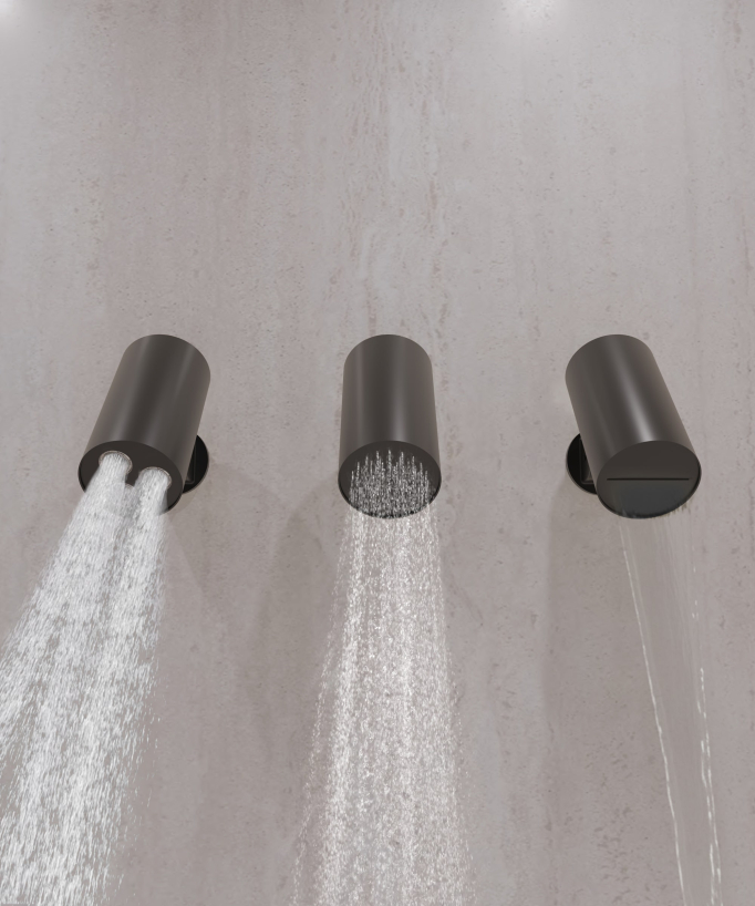 Concealed Thermostatic Multi-Spray Pack with Adjustable Heads Black - Corbeau