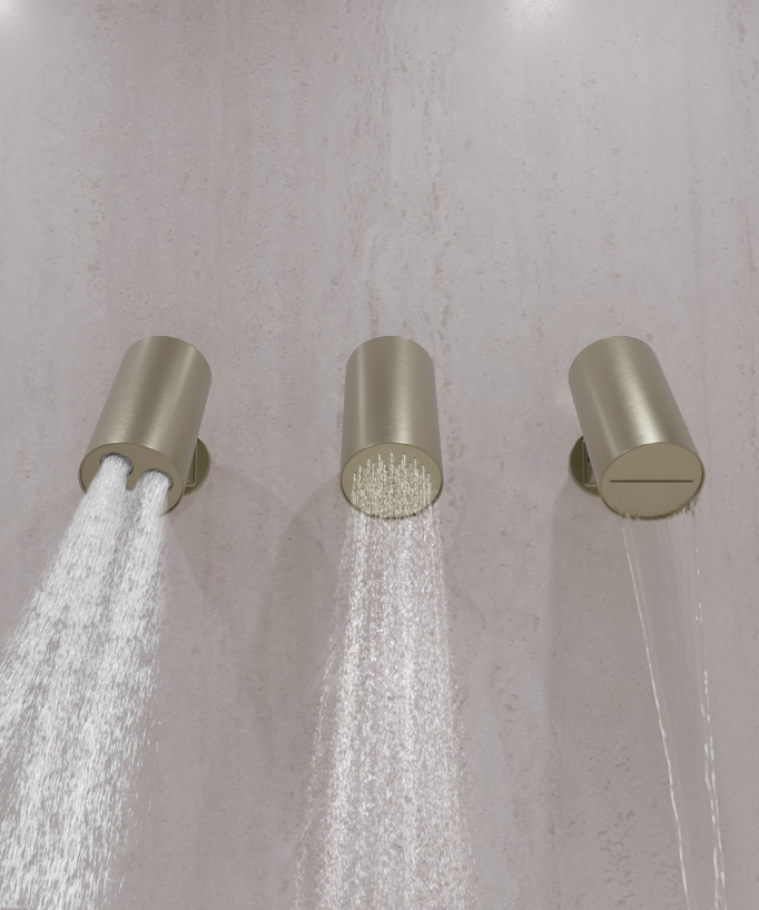Concealed Thermostatic Multi-Spray Pack with Adjustable Heads Brushed Gold - Corbeau