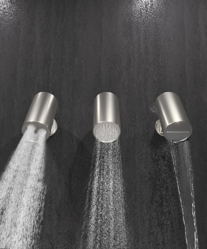 Concealed Thermostatic Multi-Spray Pack with Adjustable Heads Brushed Nickel - Corbeau