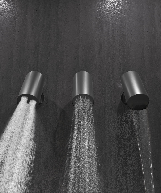 Concealed Thermostatic Multi-Spray Pack with Adjustable Heads Gunmetal - Corbeau