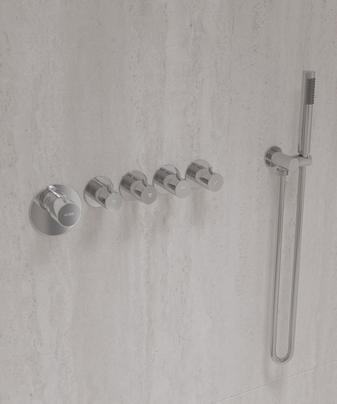 Thermostatic multi-spray shower pack with adjustable shower head Chrome – Corbeau