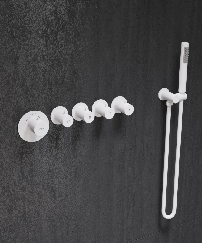 Thermostatic multi-spray shower pack with adjustable shower head White – Corbeau