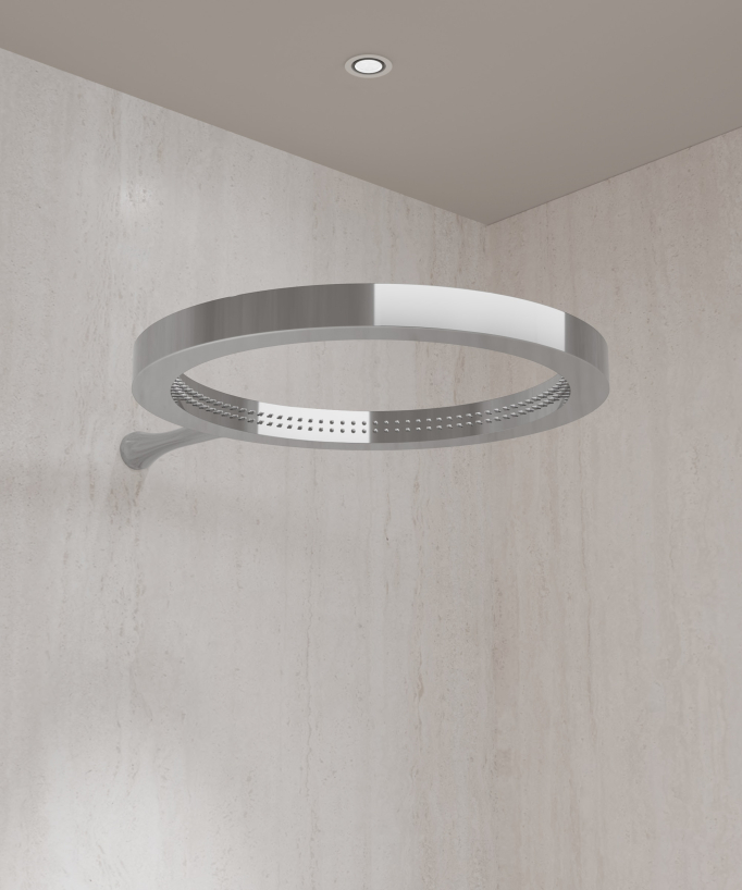 Shower kit with circular rainfall shower head Chrome – Corbeau