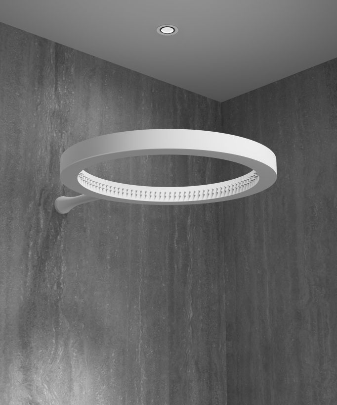Shower kit with circular rainfall shower head White – Corbeau