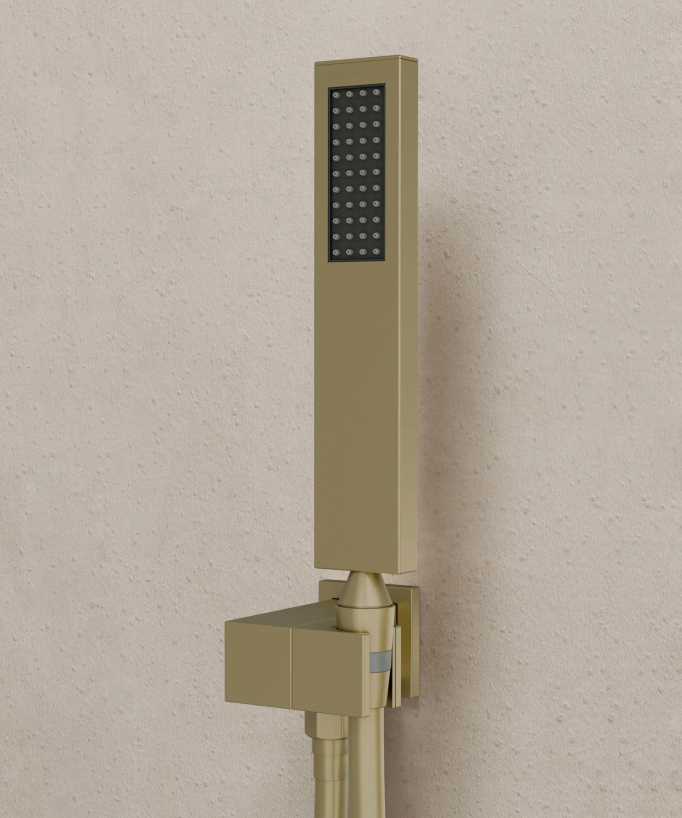 Thilia Concealed Shower and Bath Column with Waterfall Spout - Brushed Gold
