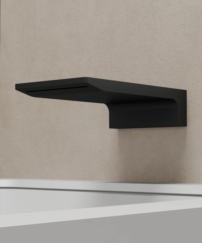 Thilia Concealed Shower and Bath Column with Waterfall Spout - Black