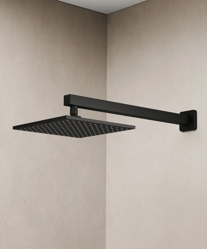 Thilia Concealed Shower and Bath Column with Waterfall Spout - Black