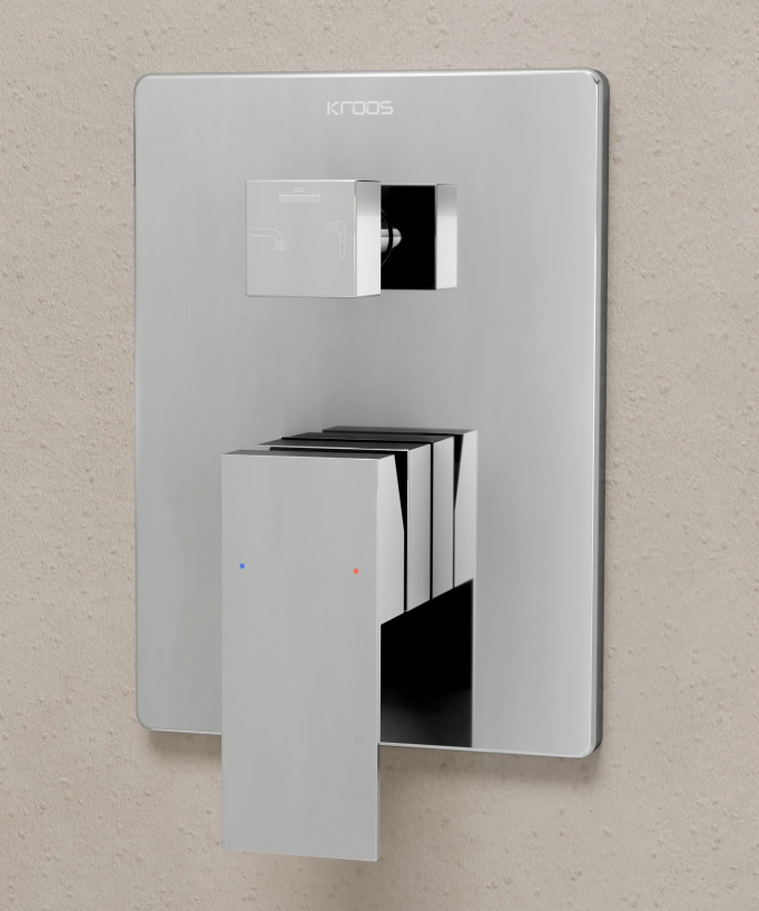 Concealed Shower and Bath Column with Waterfall Spout - Chrome - Thilia