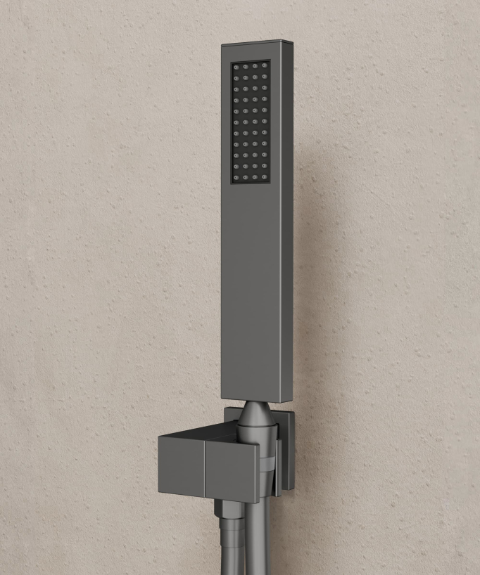 Concealed Shower and Bath Column with Waterfall Spout - Gunmetal - Thilia