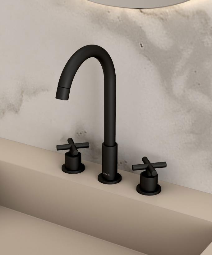 Deck-Mounted 3-Hole Basin Mixer Tap - Corbeau
