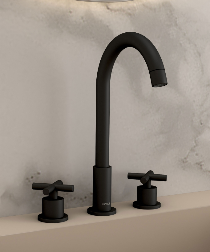 Deck-Mounted 3-Hole Basin Mixer Tap - Corbeau
