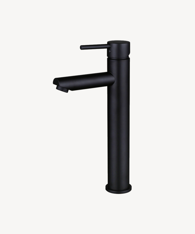 Tall Brass Basin Mixer Tap - Black