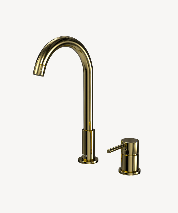 2-Hole Basin Mixer Tap, Gold - Corbeau