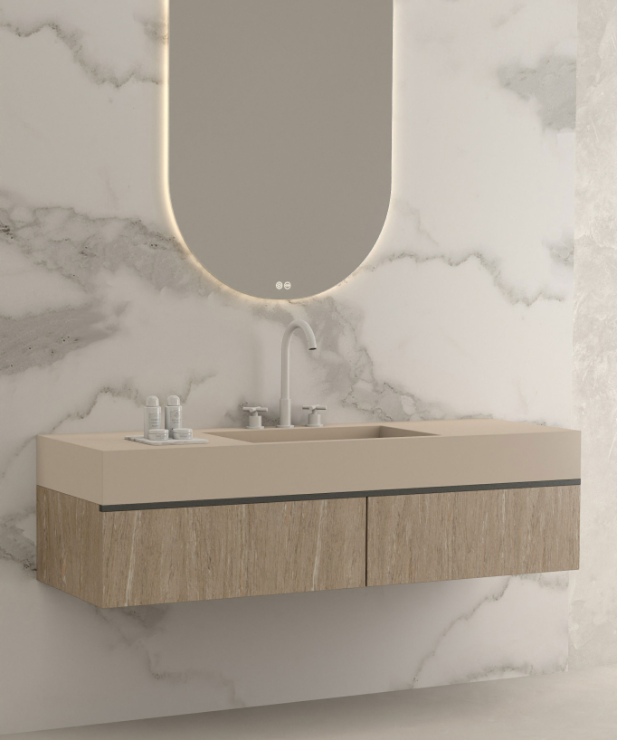 3-Hole Deck-Mounted Basin Mixer, White - Corbeau