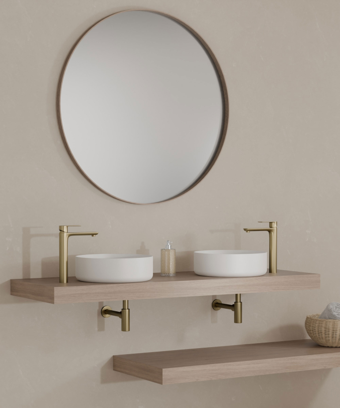 Tall Basin Mixer Tap, Brushed Gold - Nunki