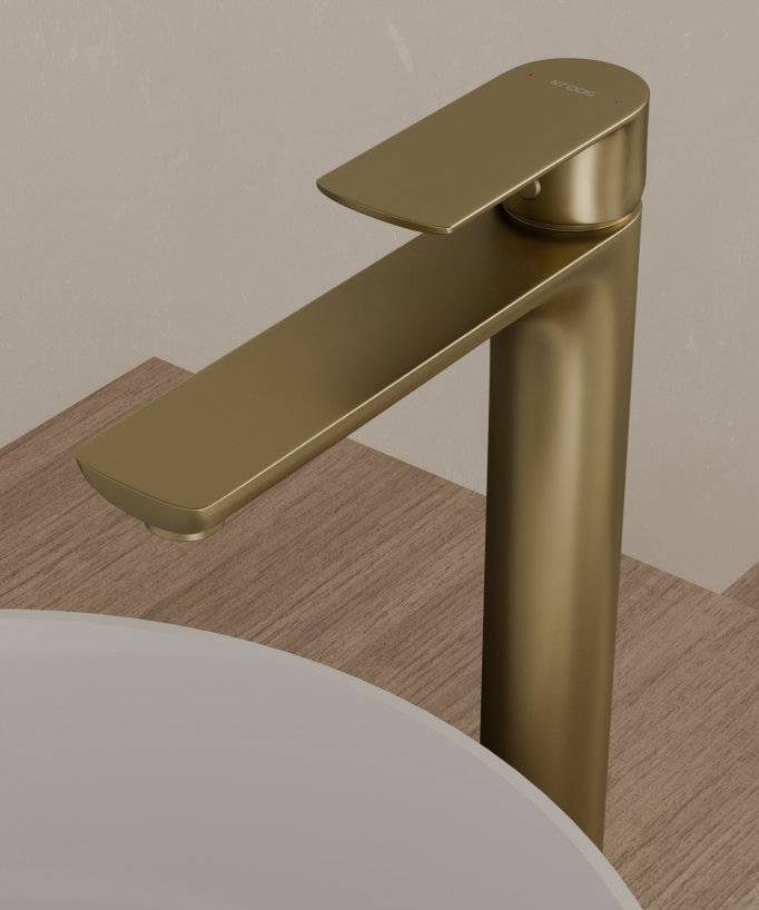 Tall Basin Mixer Tap, Brushed Gold - Nunki