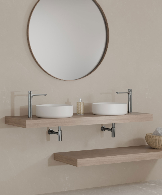 Tall Basin Mixer Tap, Chrome - Nunki