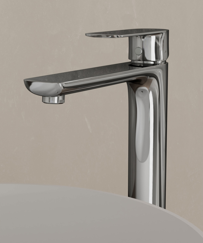 Tall Basin Mixer Tap, Chrome - Nunki