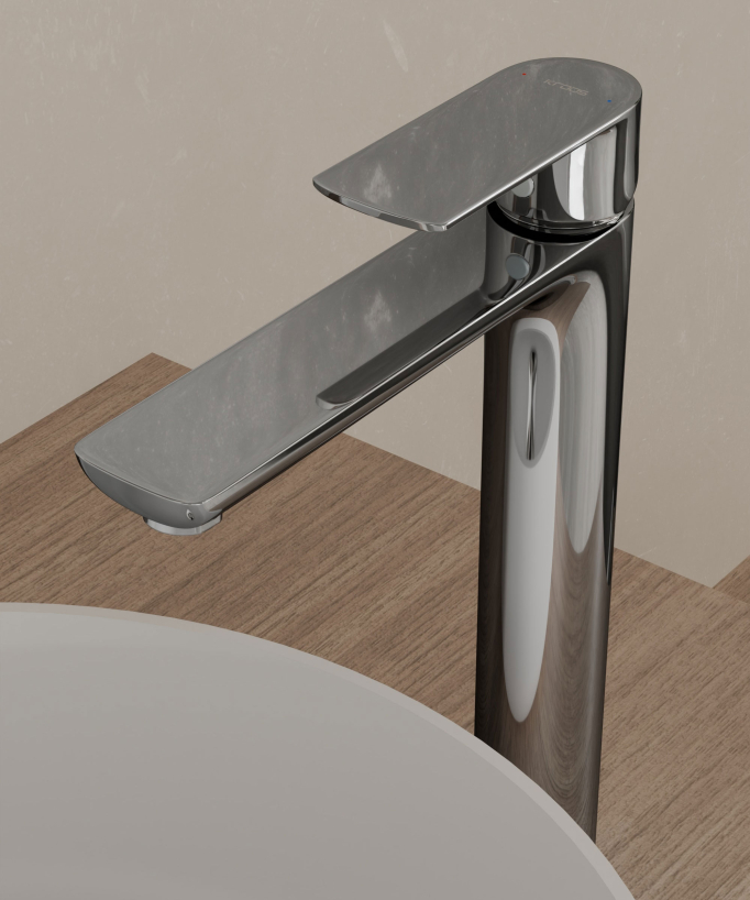 Tall Basin Mixer Tap, Chrome - Nunki