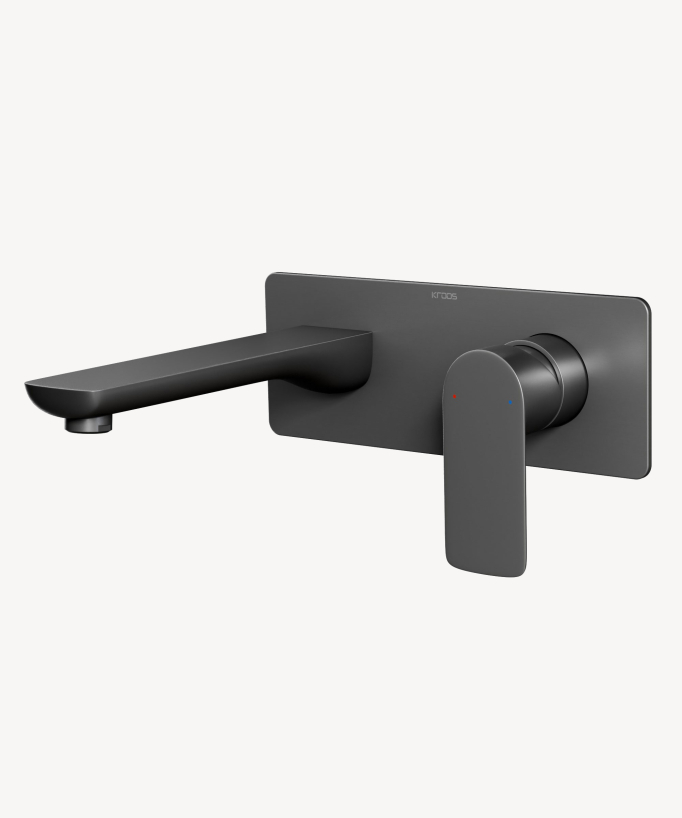 Wall-Mounted Basin Mixer, Gunmetal - Nunki